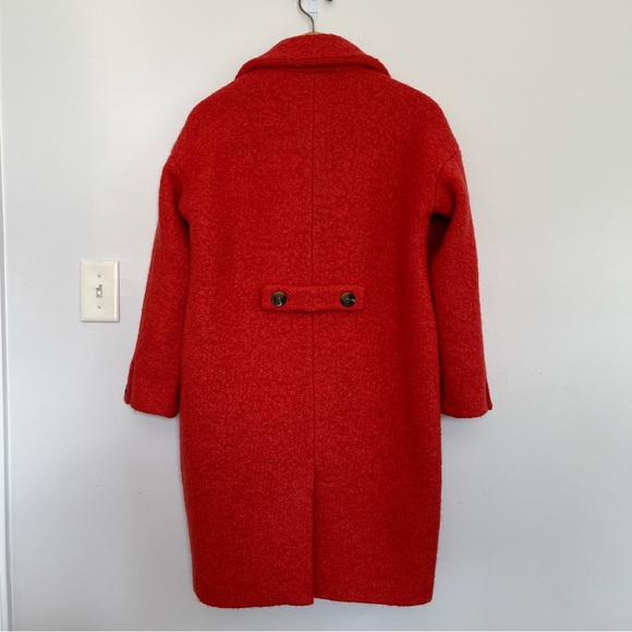 Sundance Women’s Wool Blend Pea Coat Size S Burnt Orange Pockets Fully Lined - Picture 7 of 12